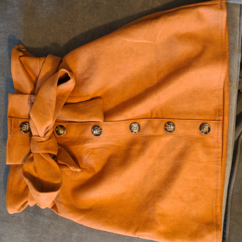 Rust orange suede skirt